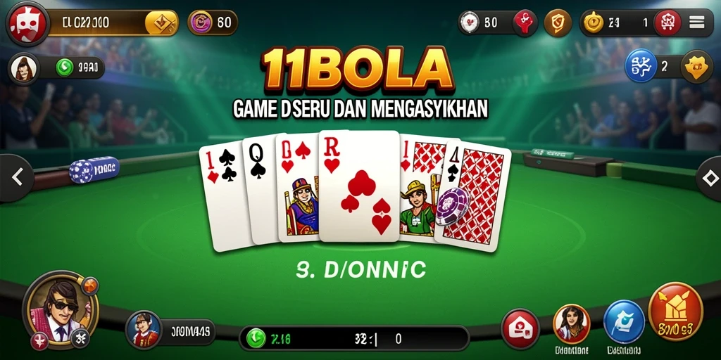 Tampilan gameplay 11BOLA yang menarik saat bermain Domino.