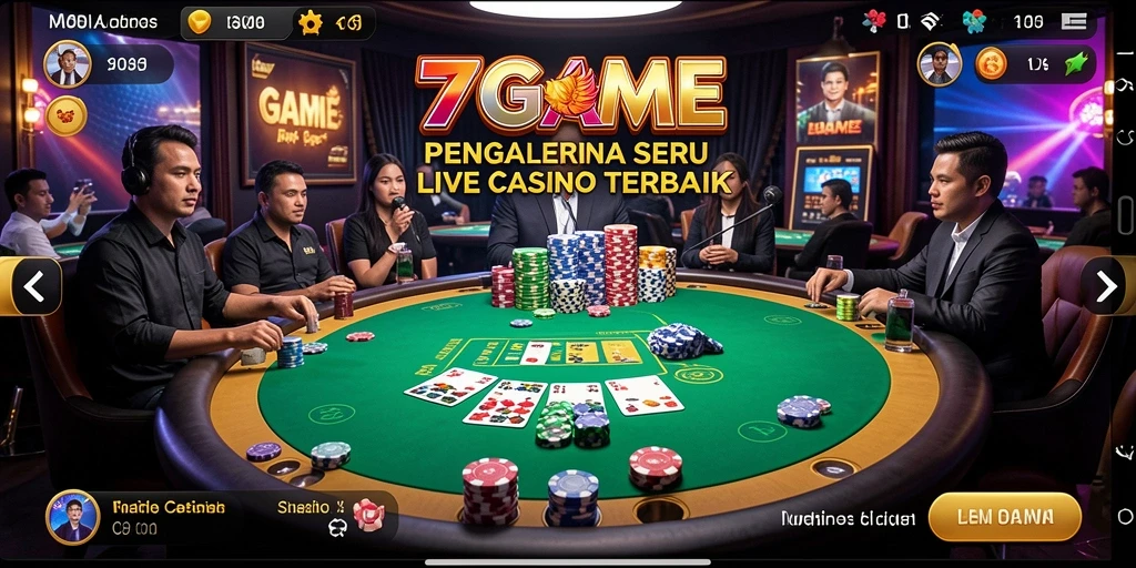 Tampilan gameplay Live Casino yang menarik dan interaktif di 7GAME.