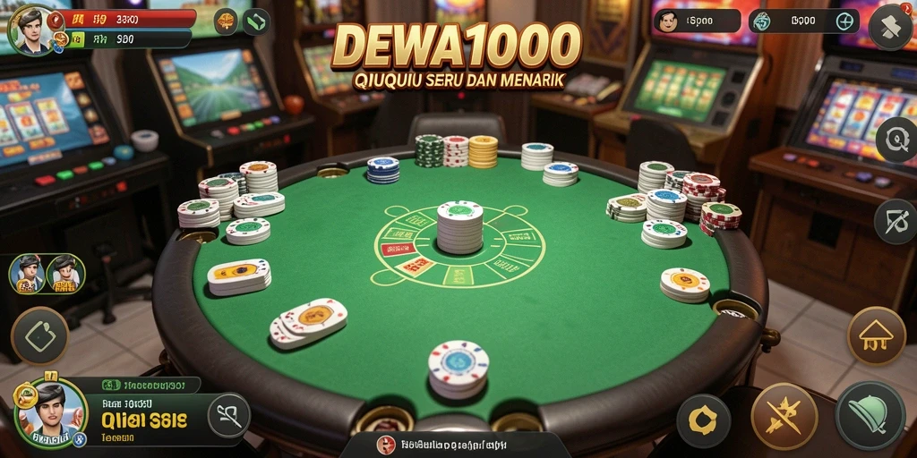 Screenshot gameplay DEWA1000 menampilkan aksi seru permainan QiuQiu.