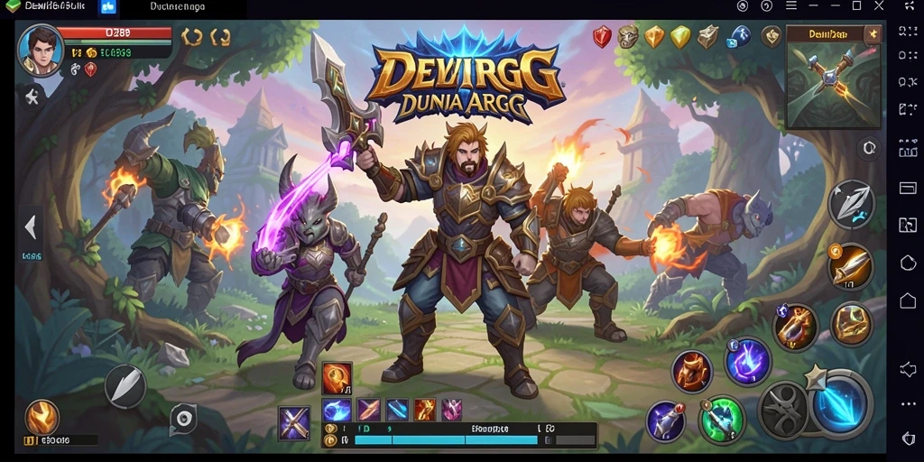 Tangkapan layar utama DEWI288 menampilkan pertempuran epik dalam dunia ARPG.