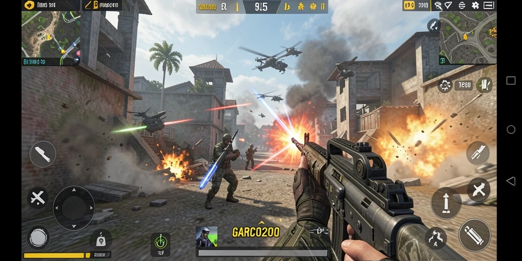 Screenshot menampilkan aksi seru dari gameplay TPS di GARCO200.