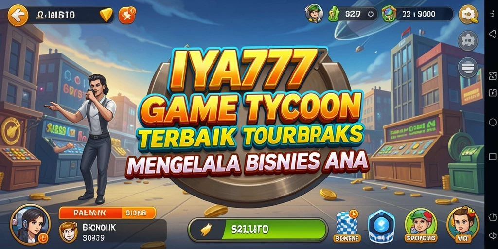 Screenshot gameplay menunjukkan manajemen bisnis yang menyenangkan.