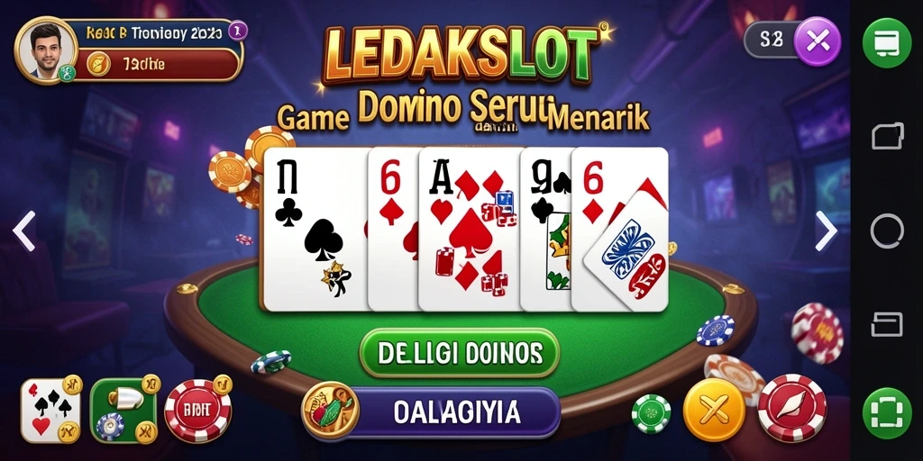Tampilan gameplay Domino LEDAKSLOT yang menarik dan interaktif.