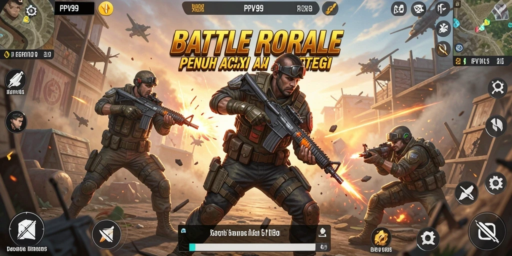Tampilan gameplay PPV99 dengan aksi Battle Royale yang mendebarkan.