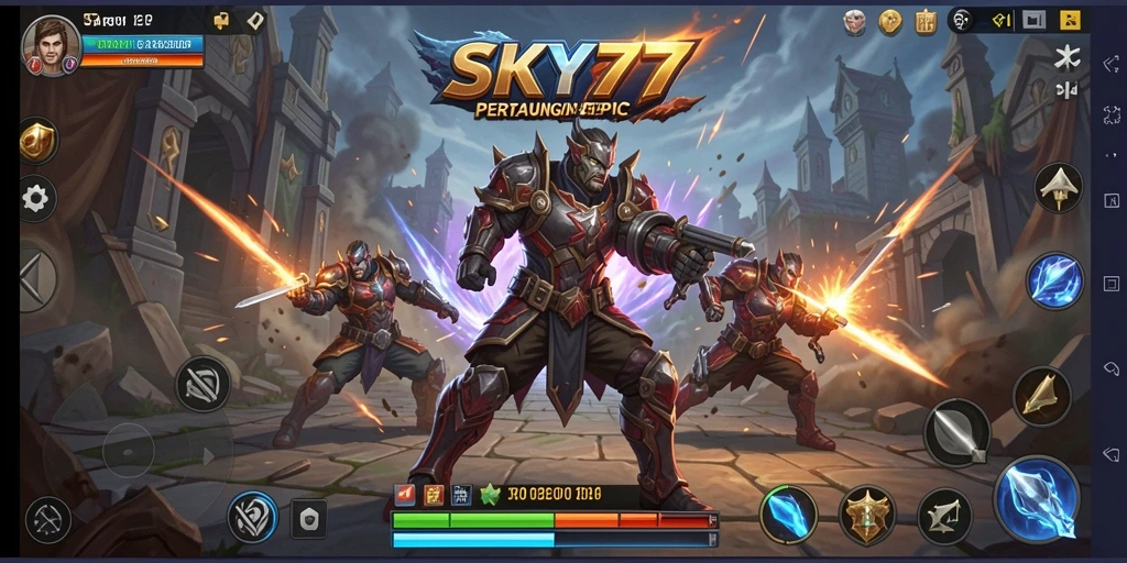 Tangkapan layar menunjukkan karakter bertarung di arena dengan grafis yang menakjubkan.